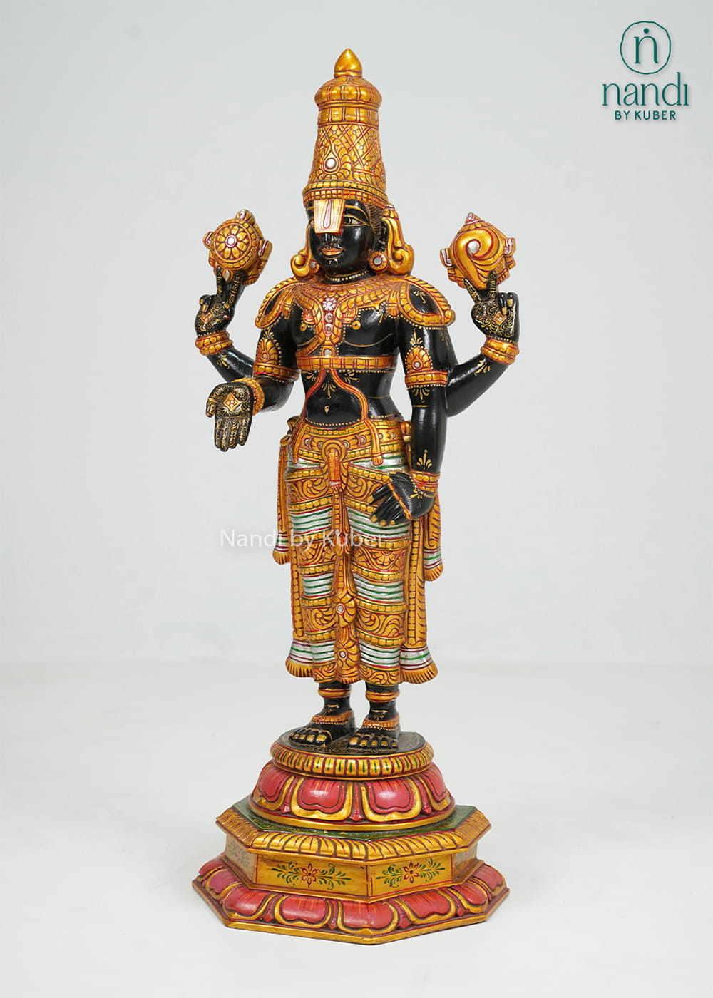 Lord Balaji standing statue with intricate traditional detailing